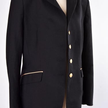 Cavalier Schürmann Schröder Riding Jacket Black Wool, Velvet Collar, 44 Women's, Made In Germany Gold Details 