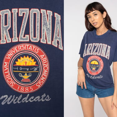 Arizona Wildcats Shirt 80s University of Arizona Football Tee Shirt Vintage 1980s U of A Graphic College T Shirt Tucson Extra Large 2XL 