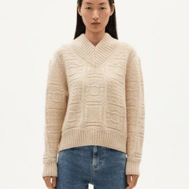 Miranda knitted sweater, ecru