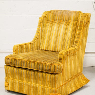 Yellow Avocado Green Striped Lounge Chair