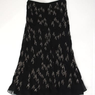 Donna Karan Signature Beaded Chiffon Skirt