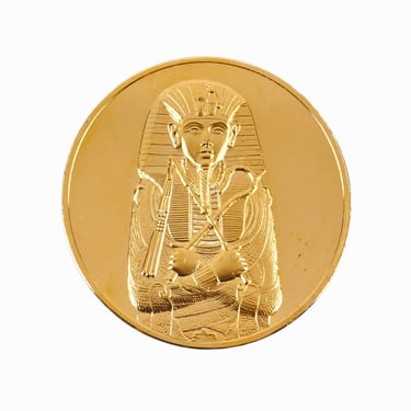 24k Gold Plated Bronze Medal Coin Tutankhamun 