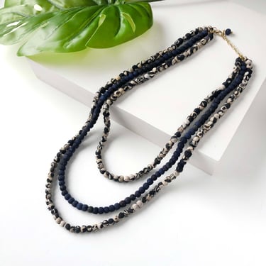 Necklace | Kantha Indigo Layered