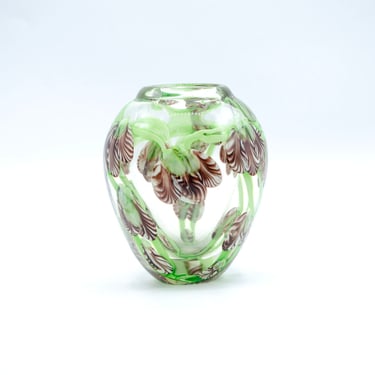 Vintage Cased Glass Flower Vase | Preserved Orchid Vase 