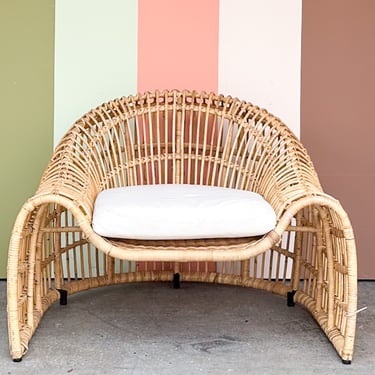 Coastal Style Rattan Spider Lounge Chair