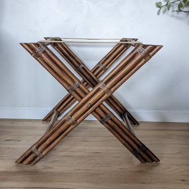 Vintage Rattan Luggage Rack 