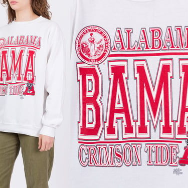 90s University Of Alabama Crimson Tide Sweatshirt - Men's Large, Women's XL | Vintage Unisex College Football Crew Neck Pullover 