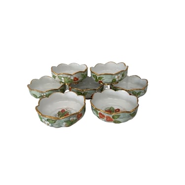 19th C. Handpainted Berry Bowls- A Set of 7 