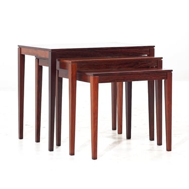 Bent Silberg Mid Century Rosewood Nesting Tables - Set of 3 - mcm 