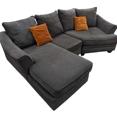 Black L-Shaped Sectional w/ Cuddler