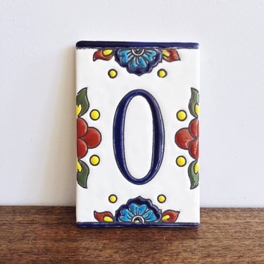 Vintage Mexican Talavera Ceramic “O” Tile 