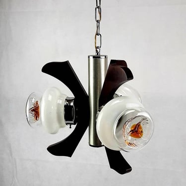 Vintage Italian Carlo Mason Mazzega Pendant Light, Mid Century Mazzega Chandelier, Murano Ceiling Lamp, Space Age Light, MCM Lamp 