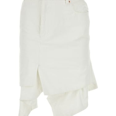 Sacai Woman White Denim Skirt
