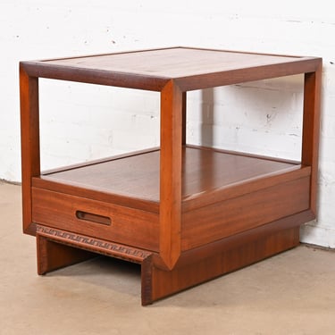 Frank Lloyd Wright for Heritage Henredon Taliesin Mahogany Nightstand or Side Table, 1950s