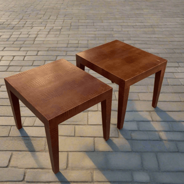 Pair of Gator Skin Accent Tables