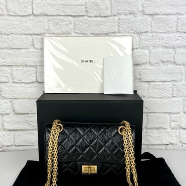 Chanel Aged Calfskin Quilted Mini 2.55 Reissue Flap bag, Black/Gold