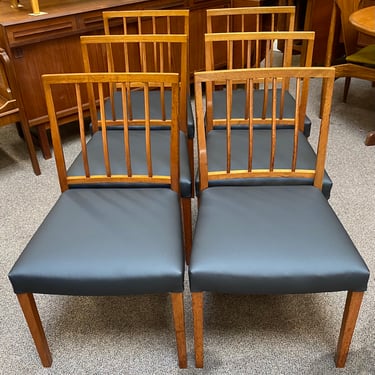 Item #DA9 Set of Six Mid Century Teak Framed Dining Chairs c.1960