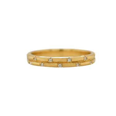 Checkerboard Slim Double Band Ring