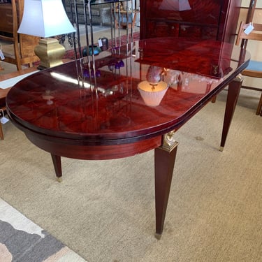 Red Flame Lacquer Dining Table French Egyptian