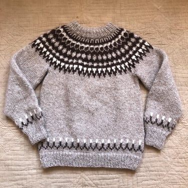 70s Thick Wool Handknit Sweater Small 