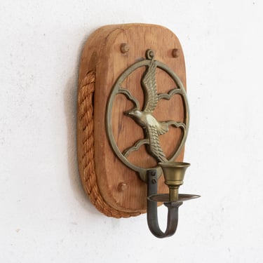 Brass Seagull Candle Sconce, Nautical Wall Sconce 