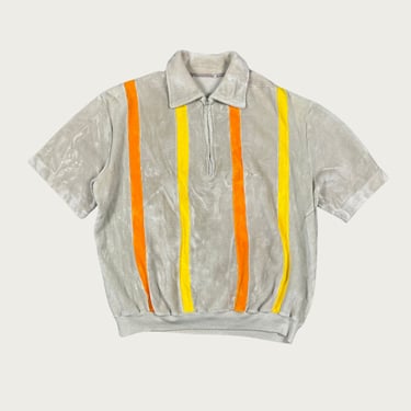 (L) Velour Zip Polo Shirt