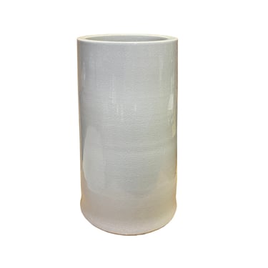 Chinese Off White Porcelain Crackle Pattern Column Vase Holder ws2727E 