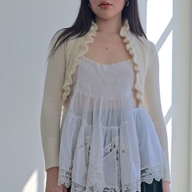 White Angora Crop Knit