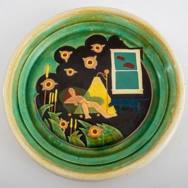 Dale Dapkins Nude Woman Glazed Pottery Charger