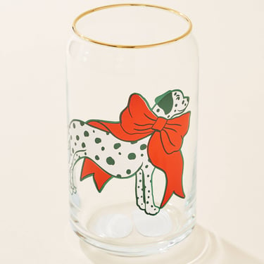 Holiday Dalmatian 16 Oz Soda Can Glass