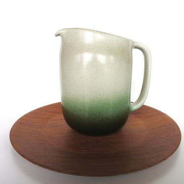 Heath Ceramics Pitcher In Sea and Sand, Edith Heath Coupe Line Water Pitcher, Modernist Ceramic Dishes 