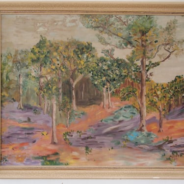 Vintage 1947 IMPRESSIONIST LANDSCAPE PAINTING 32x38