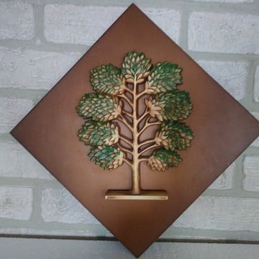 VINTAGE Syroco Mid Century Wall Plaque, 3D Tree Wall Hanging, Home Decor 