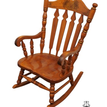TELL CITY Solid Hard Rock Maple Colonial Style Rocking Chair w. Hand Painted Fruit Accents D800 - Andover Finish 