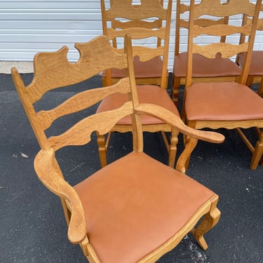 8 Henning Kjaernulf Oak Dining Chairs Set 