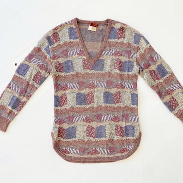 1970s Missoni Metallic Patterned Sweater 
