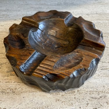 1970’s Spanish Wood Round Ashtray