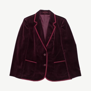 Womens burgundy red blazer, plum red St Michael blazer, vintage velvet blazer - Medium / Large 