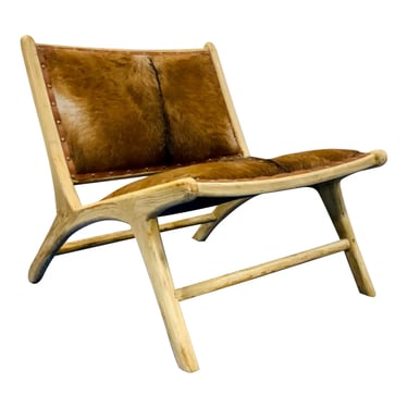 Mid-Century Modern Style Hair on Hide Goatskin Accent Chair