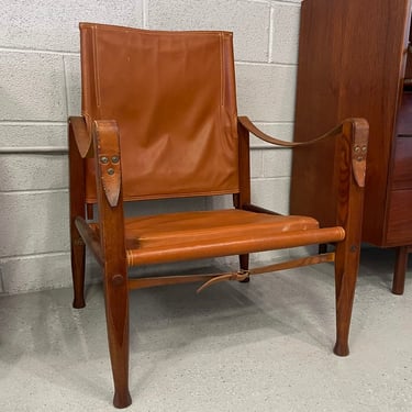 Cognac Leather Safari Chair By Kaare Klint