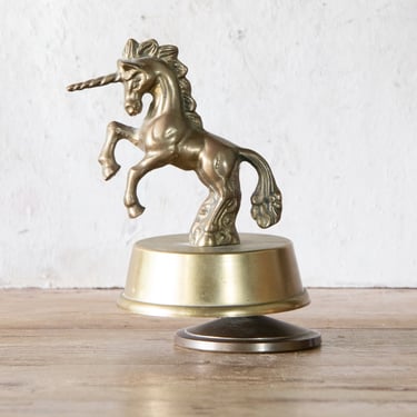 Unicorn Music Box, Vintage Brass Unicorn Figurine 
