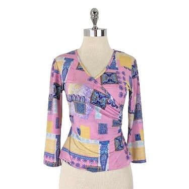 vintage 90's faux wrap blouse (Size: M)
