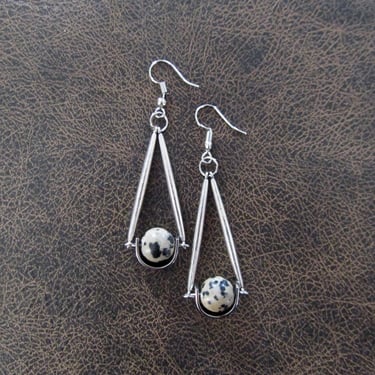 Pendulum Dalmatian jasper earrings 