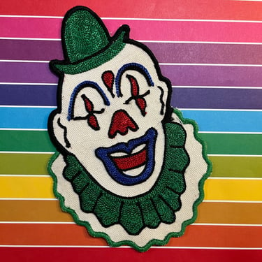 creepy clown appliqué chain stitch serial killer patch 