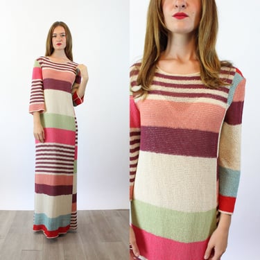 1970s MISSONI knit MAXI dress medium large | new summer 