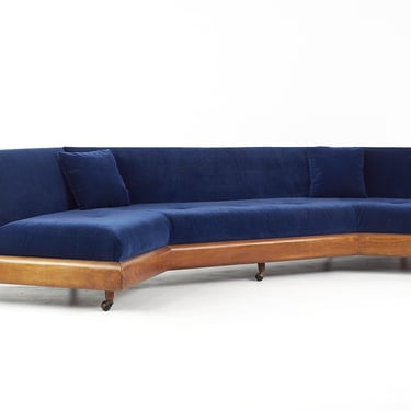 Adrian Pearsall for Craft Associates Mid Century Walnut Boomerang Sofa - mcm 