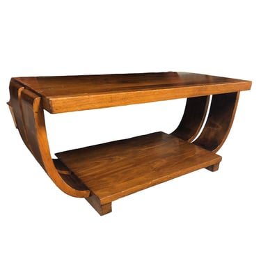 Art Deco 2-Tier Mahogany Coffee Table by Gilbert Rohde for Brown Saltman 