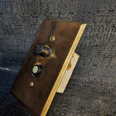 Brass 1 Gang Push Button Face Plate with Original Electrical Switch 2.75 x 4.5 x 2.5