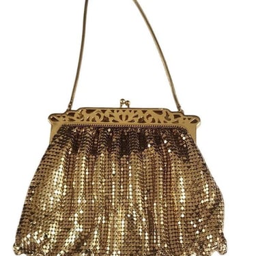 Vintage 50s Gold Mesh Evening Bag Whiting Davis 2898 