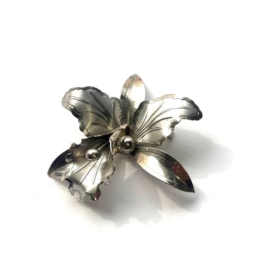 Vintage Flower Brooch, Silver Flower Pin, Silver Brooch, Floral Brooch, Vintage Silver Brooch, Vintage Accessories, Unique Pin 